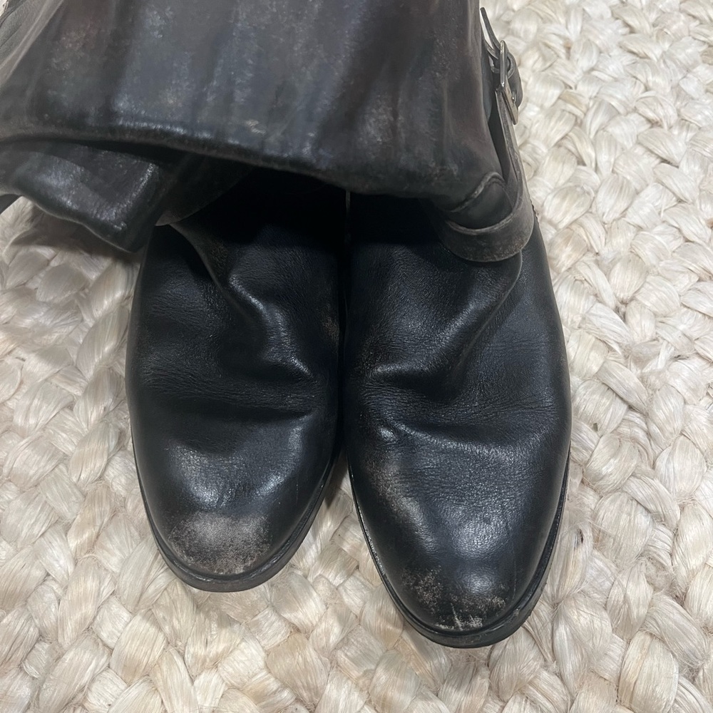 Golden Goose Tall Black Boots Red Zipper - Picture 5 of 12